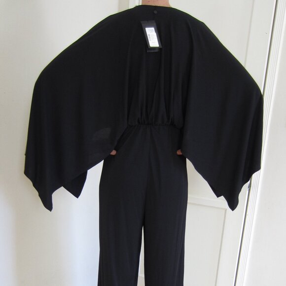 NWT HALSTON Black Cape Jumpsuit Sz 10 Classy - Picture 8 of 16